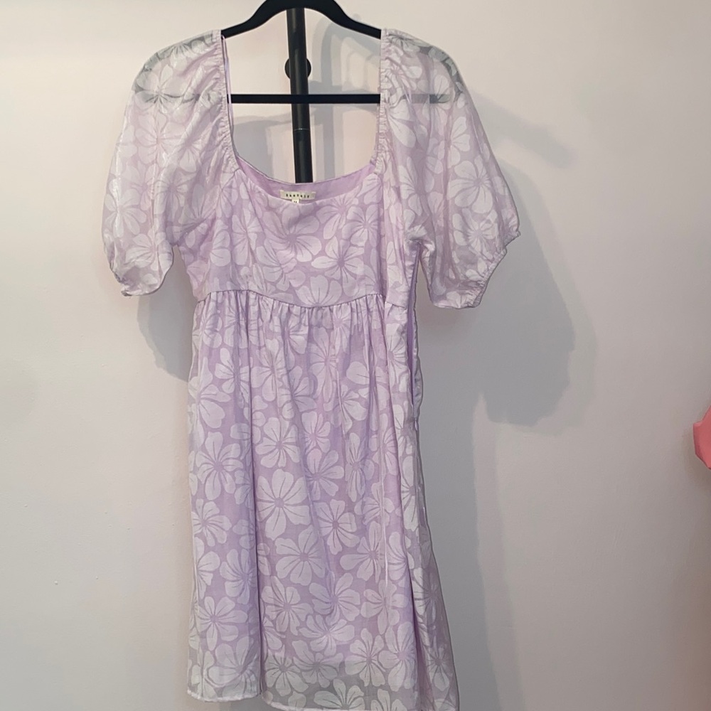 Elegant Lilac Floral Dress